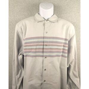 Tommy Bahama‎ Men's Canyon Beach Flannel Button Down Shirt Large Light Blue